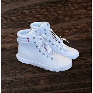 New Levi’s White Ankle Boots Sneakers Laced Size 10